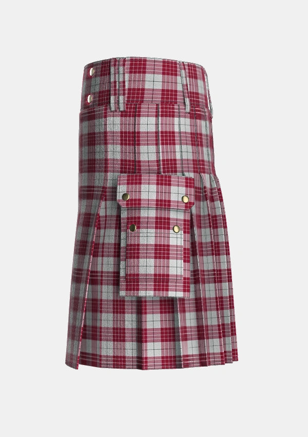 Utility_Buchanan_1842_Official_Tartan_1261_kilt_left_image_with_pleated_design_and_adjustable_buckles_for_men