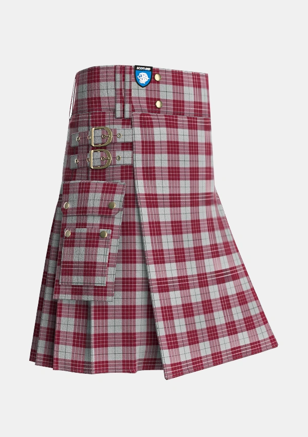 Utility_Buchanan_1842_Official_Tartan_1261_kilt_side_image_with_pleated_design_and_adjustable_buckles_for_men