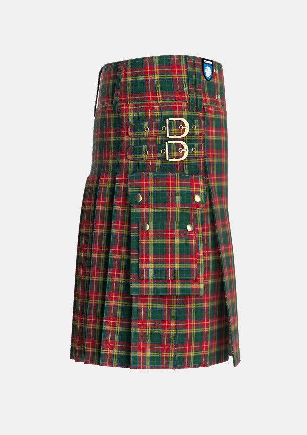 Utility_Buchanan_1907_Official_Tartan_1913_kilt_right_image_with_pleated_design_and_adjustable_buckles_for_men