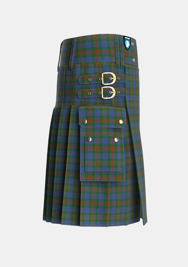 Utility_Buchanan_Hunting_Official_Tartan_604_kilt_right_image_with_pleated_design_and_adjustable_buckles_for_men