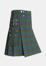 Utility_Buchanan_Hunting_Official_Tartan_604_kilt_side_image_with_pleated_design_and_adjustable_buckles_for_men