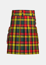 Utility_Buchanan_tartan_kilt_back_image_with_pleated_design_and_adjustable_buckles_for_men