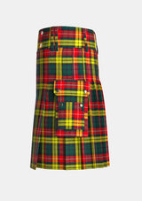 Utility_Buchanan_tartan_kilt_left_image_with_pleated_design_and_adjustable_buckles_for_men