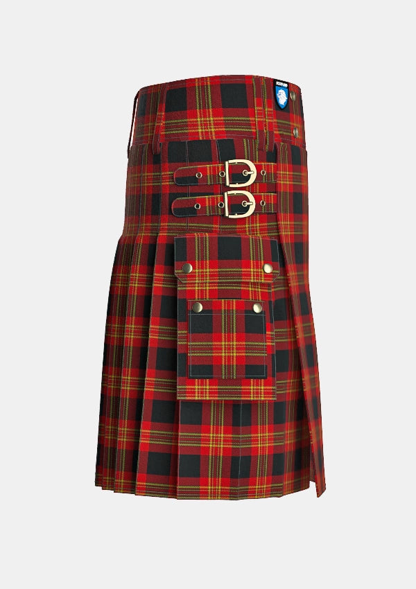 Utility_Burke_Kevin_Tartan_10418_kilt_right_image_with_pleated_design_and_adjustable_buckles_for_men