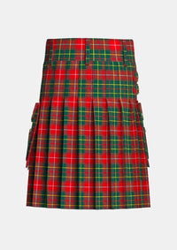Utility_Burnett_tartan_2355_kilt_back_image_with_pleated_design_and_adjustable_buckles_for_men