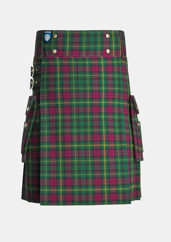 Utility_Burns_Heritage_Tartan_4515_kilt_front_image_with_pleated_design_and_adjustable_buckles_for_men