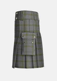 Utility_Burns_tartan_1736_kilt_left_image_with_pleated_design_and_adjustable_buckles_for_men
