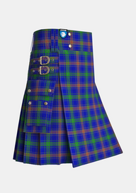 Utility_Burt_Family_Tartan_3026_kilt_side_image_with_pleated_design_and_adjustable_buckles_for_men