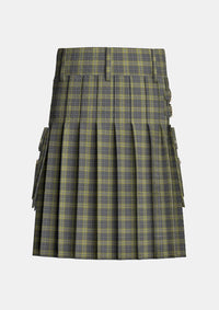Utility_Cairngorm_Tartan_1314_kilt_back_image_with_pleated_design_and_adjustable_buckles_for_men