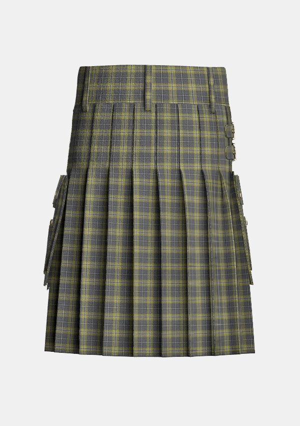 Utility_Cairngorm_Tartan_1314_kilt_back_image_with_pleated_design_and_adjustable_buckles_for_men