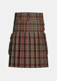 Utility_Caithness_Tartan_2466_kilt_back_image_with_pleated_design_and_adjustable_buckles_for_men