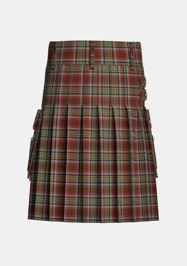 Utility_Caithness_Tartan_2466_kilt_back_image_with_pleated_design_and_adjustable_buckles_for_men