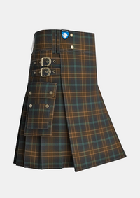 Utility_Calderwood_R_Family_Tartan_14624_kilt_side_image_with_pleated_design_and_adjustable_buckles_for_men