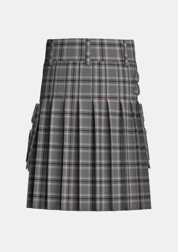 Utility_Caledonian_Bloom_Tartan_11810_kilt_back_image_with_pleated_design_and_adjustable_buckles_for_men