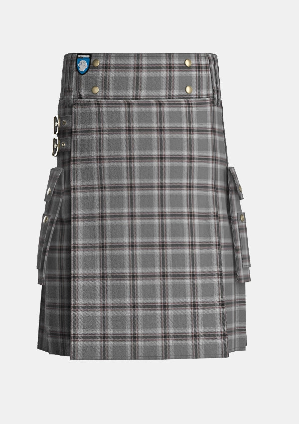 Utility_Caledonian_Bloom_Tartan_11810_kilt_front_image_with_pleated_design_and_adjustable_buckles_for_men