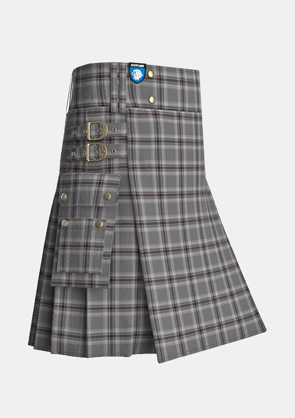 Utility_Caledonian_Bloom_Tartan_11810_kilt_side_image_with_pleated_design_and_adjustable_buckles_for_men