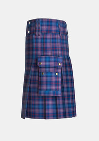 Utility_Caledonian_Club_Tartan_10687_kilt_left_image_with_pleated_design_and_adjustable_buckles_for_men