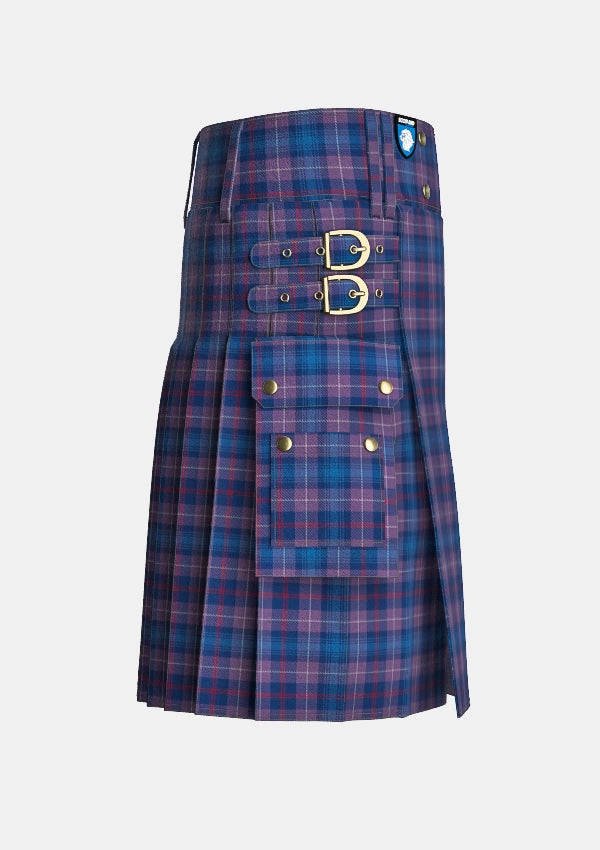 Utility_Caledonian_Club_Tartan_10687_kilt_right_image_with_pleated_design_and_adjustable_buckles_for_men