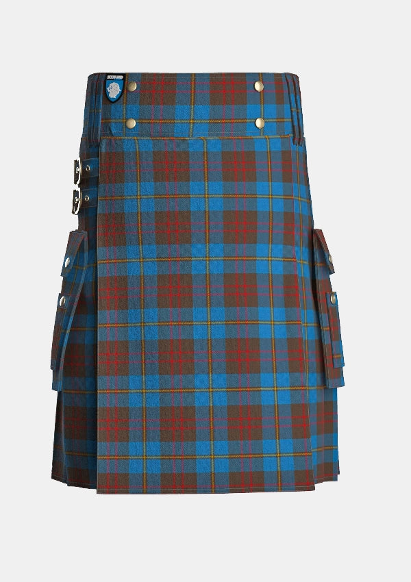 Utility_Cameron_Hunting_Tartan_1745_kilt_front_image_with_pleated_design_and_adjustable_buckles_for_men