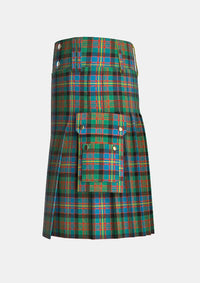 Utility_Cameron_of_Erracht_Ancient_Tartan_kilt_left_image_with_pleated_design_and_adjustable_buckles_for_men