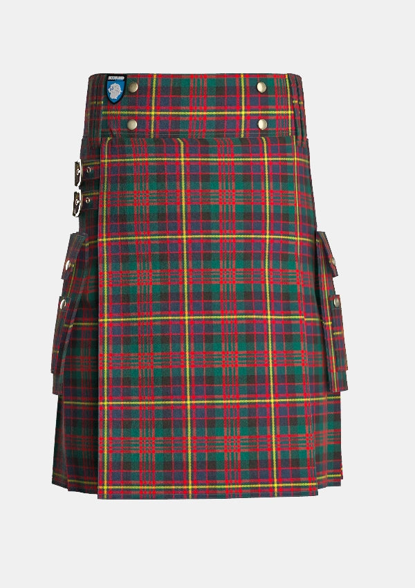 Utility_Cameron_of_Erracht_tartan_3798_kilt_front_image_with_pleated_design_and_adjustable_buckles_for_men