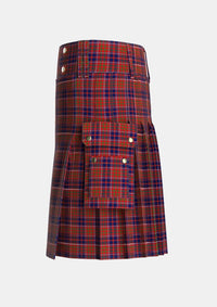 Utility_Cameron_of_Locheil_Original_Tartan_1398_kilt_left_image_with_pleated_design_and_adjustable_buckles_for_men