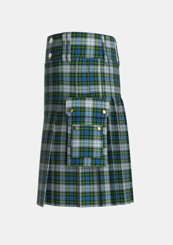 Utility_Campbell_Dress_1_Tartan_19_kilt_left_image_with_pleated_design_and_adjustable_buckles_for_men