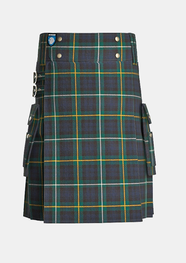 Utility_Campbell_of_Argyll_Modern_Tartan_kilt_front_image_with_pleated_design_and_adjustable_buckles_for_men