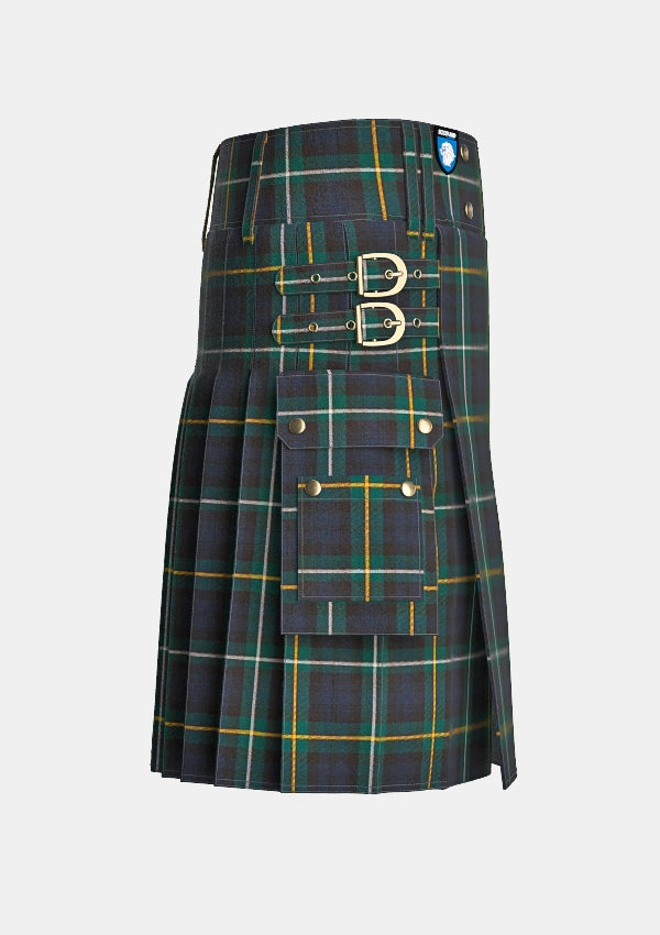 Utility_Campbell_of_Argyll_Modern_Tartan_kilt_right_image_with_pleated_design_and_adjustable_buckles_for_men