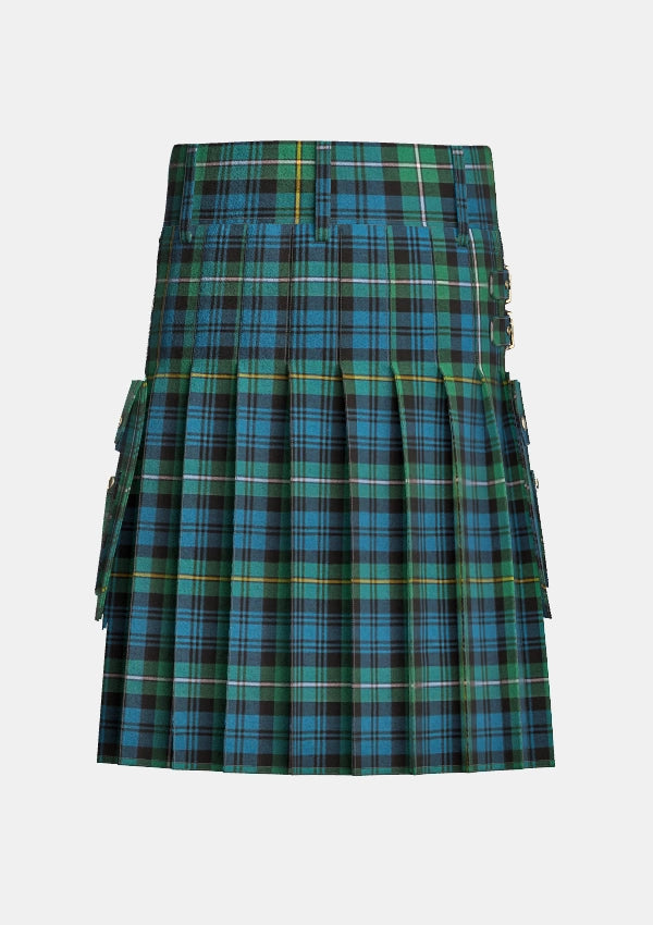 Utility_Campbell_of_Argyll_tartan_kilt_back_image_with_pleated_design_and_adjustable_buckles_for_men