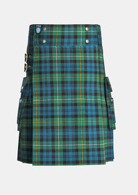 Utility_Campbell_of_Argyll_tartan_kilt_front_image_with_pleated_design_and_adjustable_buckles_for_men