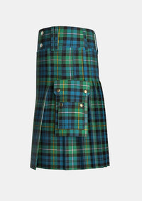 Utility_Campbell_of_Argyll_tartan_kilt_left_image_with_pleated_design_and_adjustable_buckles_for_men