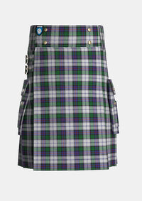 Utility_Campbell_of_Cawdor_Dress_tartan_1975_kilt_front_image_with_pleated_design_and_adjustable_buckles_for_men