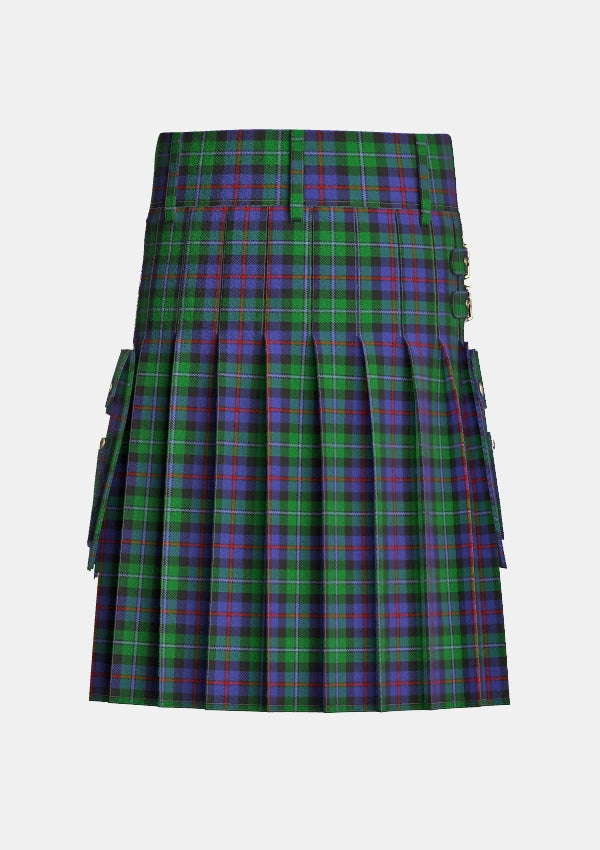 Utility_Campbell_of_Cawdor_Tartan_2_kilt_back_image_with_pleated_design_and_adjustable_buckles_for_men
