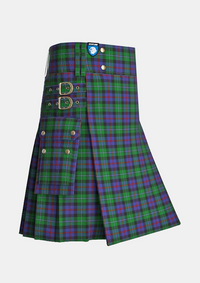 Utility_Campbell_of_Cawdor_Tartan_2_kilt_side_image_with_pleated_design_and_adjustable_buckles_for_men