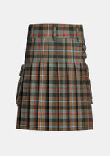 Utility_Campbell_of_Cawdor_Weathered_Tartan_kilt_back_image_with_pleated_design_and_adjustable_buckles_for_men