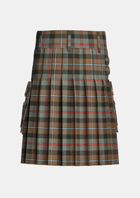 Utility_Campbell_of_Cawdor_Weathered_Tartan_kilt_back_image_with_pleated_design_and_adjustable_buckles_for_men