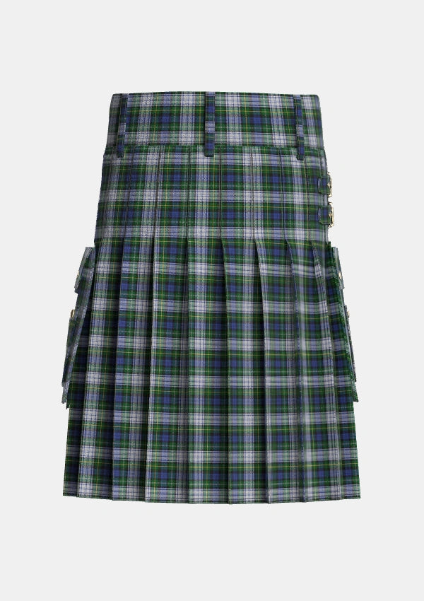 Utility_Campbell_of_Lochnell_Dress_Tartan_1963_kilt_back_image_with_pleated_design_and_adjustable_buckles_for_men