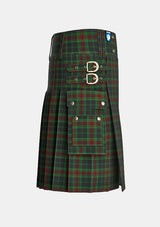 Utility_Carlow_County_Tartan_2275_kilt_right_image_with_pleated_design_and_adjustable_buckles_for_men