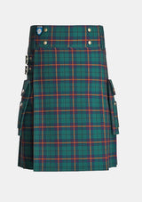 Utility_Carmichael_tartan_1078_kilt_front_image_with_pleated_design_and_adjustable_buckles_for_men