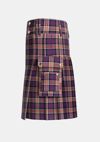 Utility_Carnegie_2_Tartan_497_kilt_left_image_with_pleated_design_and_adjustable_buckles_for_men