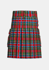 Utility_Carolina_State_Tartan_kilt_back_image_with_pleated_design_and_adjustable_buckles_for_men