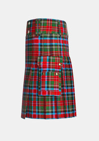 Utility_Carolina_State_Tartan_kilt_left_image_with_pleated_design_and_adjustable_buckles_for_men