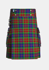 Utility_Carr_tartan_4120_kilt_front_image_with_pleated_design_and_adjustable_buckles_for_men