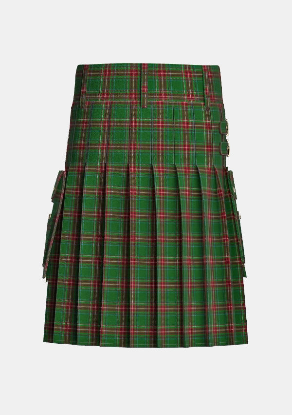 Utility_Carroll_O_Reed_Tartan_4471_kilt_back_image_with_pleated_design_and_adjustable_buckles_for_men