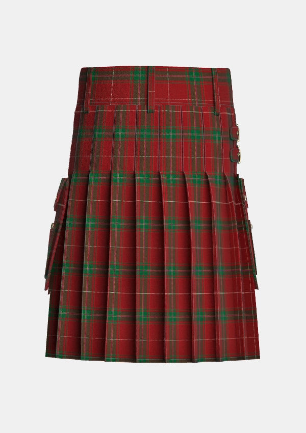 Utility_Carruthers_Tartan_11700_kilt_back_image_with_pleated_design_and_adjustable_buckles_for_men