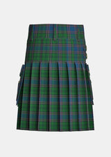 Utility_Carson_of_Rusco_Tartan_3256_kilt_back_image_with_pleated_design_and_adjustable_buckles_for_men