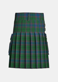 Utility_Carson_of_Rusco_Tartan_3256_kilt_back_image_with_pleated_design_and_adjustable_buckles_for_men