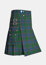 Utility_Carson_of_Rusco_Tartan_3256_kilt_side_image_with_pleated_design_and_adjustable_buckles_for_men