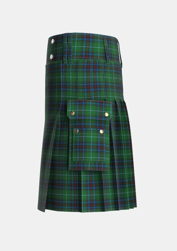 Utility_Cash_MacTavish_Tartan_12604_kilt_left_image_with_pleated_design_and_adjustable_buckles_for_men